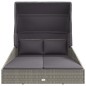 vidaXL Tumbona con toldo plegable ratán sintético gris 200x114x128 cm vidaXL Tumbona con toldo plegable ratán sintético gris 200x114x128 cm