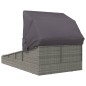 vidaXL Tumbona con toldo plegable ratán sintético gris 200x114x128 cm vidaXL Tumbona con toldo plegable ratán sintético gris 200x114x128 cm
