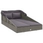 vidaXL Tumbona con toldo plegable ratán sintético gris 200x114x128 cm vidaXL Tumbona con toldo plegable ratán sintético gris 200x114x128 cm