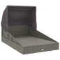 vidaXL Tumbona con toldo plegable ratán sintético gris 200x114x128 cm vidaXL Tumbona con toldo plegable ratán sintético gris 200x114x128 cm