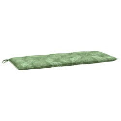 vidaXL Cojín para banco de jardín tela estampado de hojas 120x50x7 cm