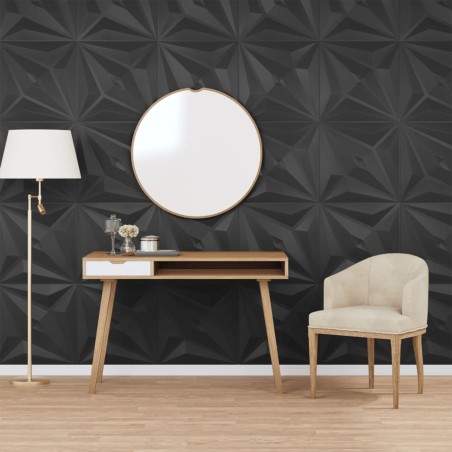 vidaXL Paneles de pared 24 uds EPS estrella negro 50x50 cm 6 m²