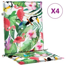 vidaXL Cojines para silla con respaldo bajo 4 uds tela multicolor