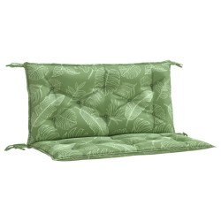vidaXL Cojines banco jardín 2 uds tela estampado de hojas 100x50x7 cm