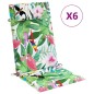 vidaXL Cojines de silla con respaldo alto 6 uds tela Oxford multicolor vidaXL Cojines de silla con respaldo alto 6 uds tela Oxford multicolor