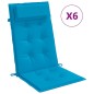 vidaXL Cojines de silla con respaldo alto 6 uds tela Oxford azul claro vidaXL Cojines de silla con respaldo alto 6 uds tela Oxford azul claro