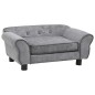 vidaXL Sofá para perros felpa gris 72x45x30 cm vidaXL Sofá para perros felpa gris 72x45x30 cm