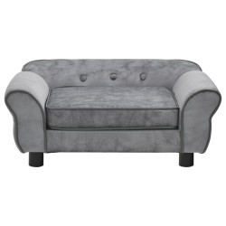 vidaXL Sofá para perros felpa gris 72x45x30 cm