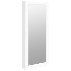 vidaXL Espejo con joyero y luces LED para pared blanco