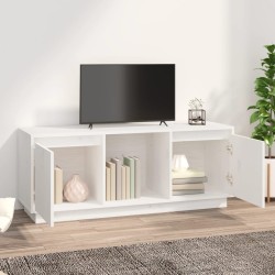 vidaXL Mueble para TV de madera maciza de pino blanco 110,5x35x44 cm