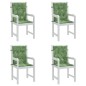 vidaXL Cojines de silla de respaldo bajo 4 uds tela estampado de hojas vidaXL Cojines de silla de respaldo bajo 4 uds tela estampado de hojas
