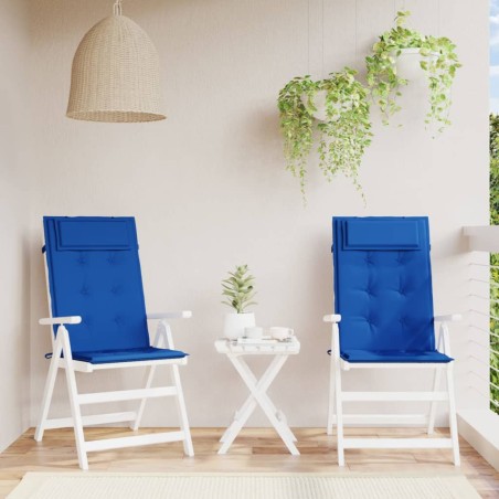 vidaXL Cojines de silla respaldo alto 2 uds tela Oxford azul klein