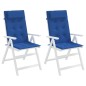 vidaXL Cojines de silla respaldo alto 2 uds tela Oxford azul klein vidaXL Cojines de silla respaldo alto 2 uds tela Oxford azul klein