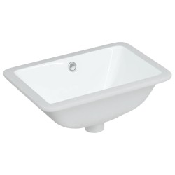 vidaXL Lavabo de baño rectangular cerámica blanco 41,5x26x18,5 cm