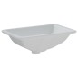 vidaXL Lavabo de baño rectangular cerámica blanco 41,5x26x18,5 cm