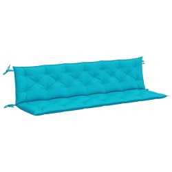 vidaXL Cojines para banco de jardín 2 uds tela turquesa 200x50x7 cm