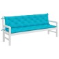 vidaXL Cojines para banco de jardín 2 uds tela turquesa 200x50x7 cm vidaXL Cojines para banco de jardín 2 uds tela turquesa 200x50x7 cm