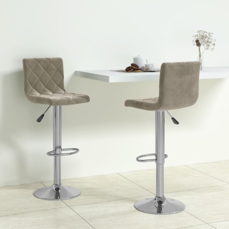 vidaXL Taburetes de cocina 2 unidades terciopelo gris claro