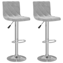 vidaXL Taburetes de cocina 2 unidades terciopelo gris claro