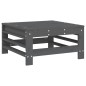 vidaXL Taburetes de jardín con cojines 2 uds madera maciza pino gris vidaXL Taburetes de jardín con cojines 2 uds madera maciza pino gris