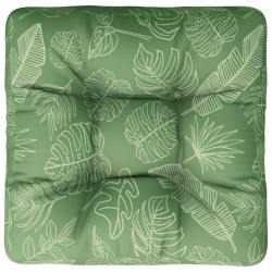 vidaXL Cojín para palés tela estampado de hojas 60x60x12 cm