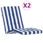 vidaXL Cojines para tumbona 2 uds tela Oxford a rayas azul y blanco