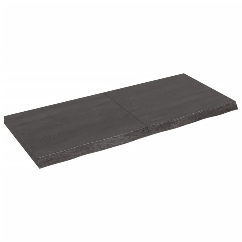 vidaXL Estante pared madera roble tratada marrón oscuro 140x60x(2-6)cm vidaXL Estante pared madera roble tratada marrón oscuro 140x60x(2-6)cm