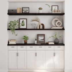 vidaXL Estante pared madera roble tratada marrón oscuro 180x40x(2-4)cm