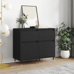 vidaXL Aparadores 2 uds madera de ingeniería negro 40x35x70 cm