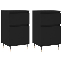 vidaXL Aparadores 2 uds madera de ingeniería negro 40x35x70 cm