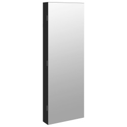 vidaXL Espejo con joyero y luces LED para pared negro