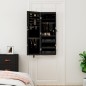 vidaXL Espejo con joyero y luces LED para pared negro vidaXL Espejo con joyero y luces LED para pared negro