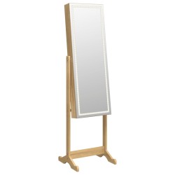 vidaXL Espejo de pie con joyero y luces LED