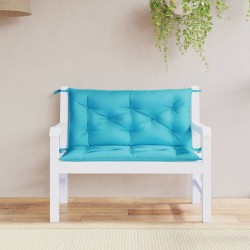 vidaXL Cojines para banco de jardín 2 uds tela turquesa 100x50x7 cm