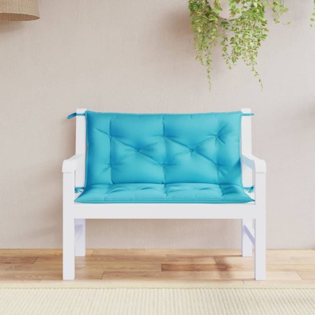 vidaXL Cojines para banco de jardín 2 uds tela turquesa 100x50x7 cm