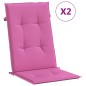 vidaXL Cojín silla de jardín respaldo alto 2 uds tela rosa 120x50x3 cm vidaXL Cojín silla de jardín respaldo alto 2 uds tela rosa 120x50x3 cm