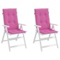 vidaXL Cojín silla de jardín respaldo alto 2 uds tela rosa 120x50x3 cm vidaXL Cojín silla de jardín respaldo alto 2 uds tela rosa 120x50x3 cm
