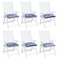 vidaXL Cojines de silla 6 uds tela a rayas azul y blanco 40x40x7 cm vidaXL Cojines de silla 6 uds tela a rayas azul y blanco 40x40x7 cm