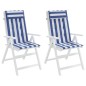vidaXL Cojines silla respaldo alto 2 uds tela Oxford rayas azul blanco vidaXL Cojines silla respaldo alto 2 uds tela Oxford rayas azul blanco
