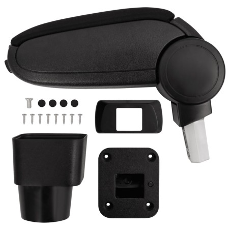 vidaXL Reposabrazos para coche ABS negro 13x31x(30,5-48) cm