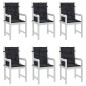 vidaXL Cojines para silla con respaldo bajo 6 uds tela a cuadros negro vidaXL Cojines para silla con respaldo bajo 6 uds tela a cuadros negro