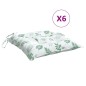 vidaXL Cojines para silla 6 uds tela estampado de hojas 40x40x7 cm vidaXL Cojines para silla 6 uds tela estampado de hojas 40x40x7 cm