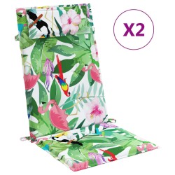 vidaXL Cojines de silla con respaldo alto 2 uds tela Oxford multicolor