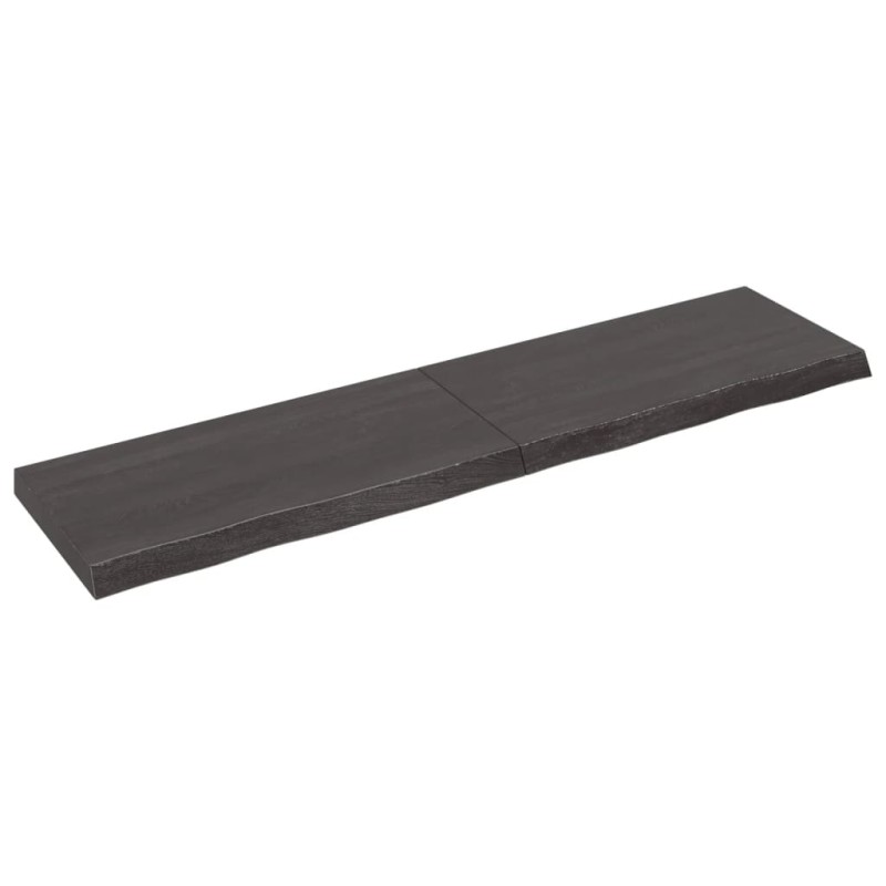 vidaXL Estante pared madera roble tratada marrón oscuro 160x40x(2-6)cm