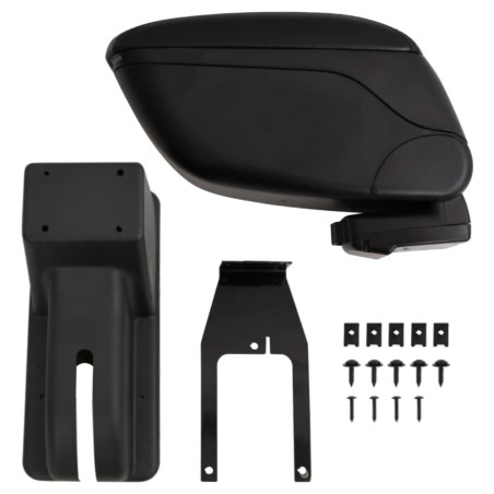vidaXL Reposabrazos para coche ABS negro 12x29x(32-46) cm