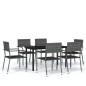 vidaXL Juego de comedor para jardín 7 piezas gris vidaXL Juego de comedor para jardín 7 piezas gris