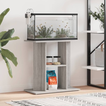 vidaXL Soporte para acuario madera ingeniería gris Sonoma 60x30x60 cm