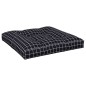 vidaXL Cojín para palés tela a cuadros negro 70x70x12 cm