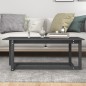 vidaXL Mesa de centro de madera maciza de pino gris 110x55x45 cm