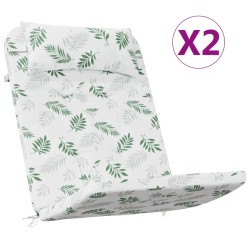 vidaXL Cojines para silla Adirondack 2 uds tela Oxford estampado hojas